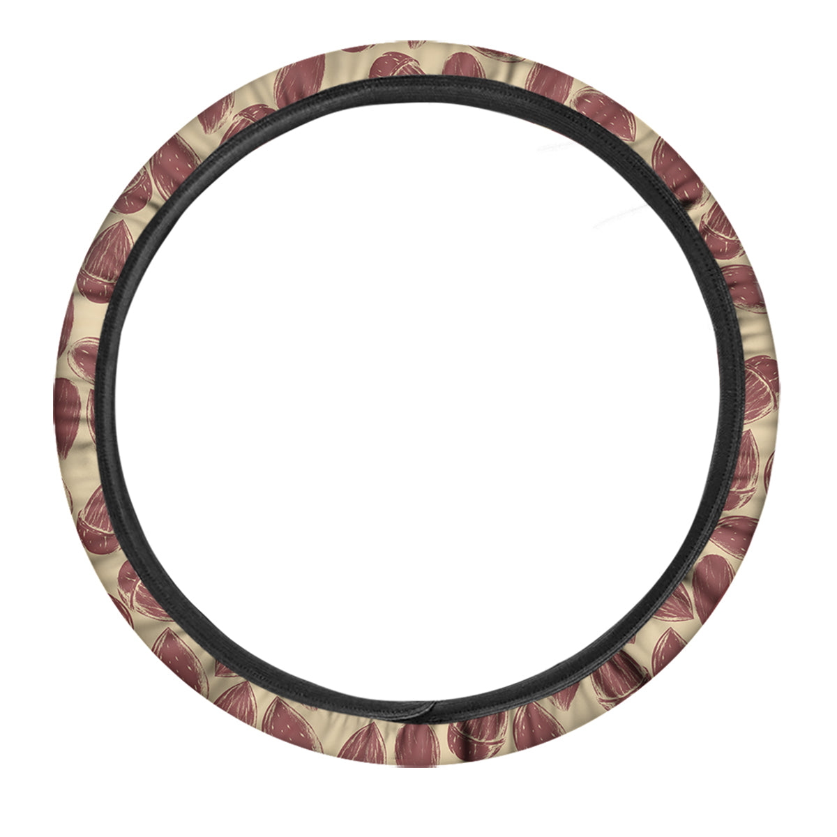Almond Vintage Print Pattern Car Steering Wheel Cover-grizzshop