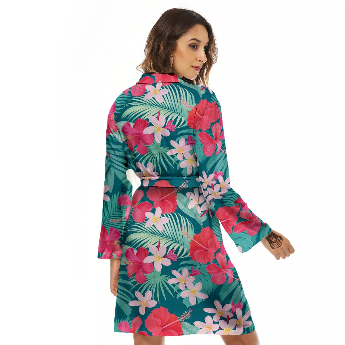 Aloha Hawaiian Flower Print Women's Robe-grizzshop