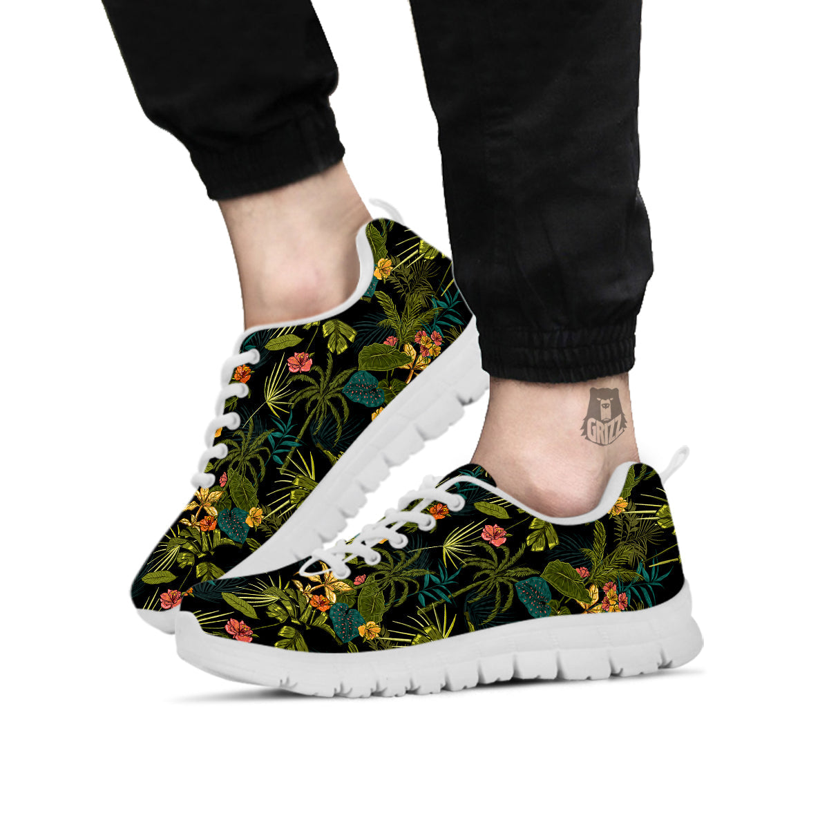 Tropical Hibiscus Floral Hawaiian Print Men's Boots