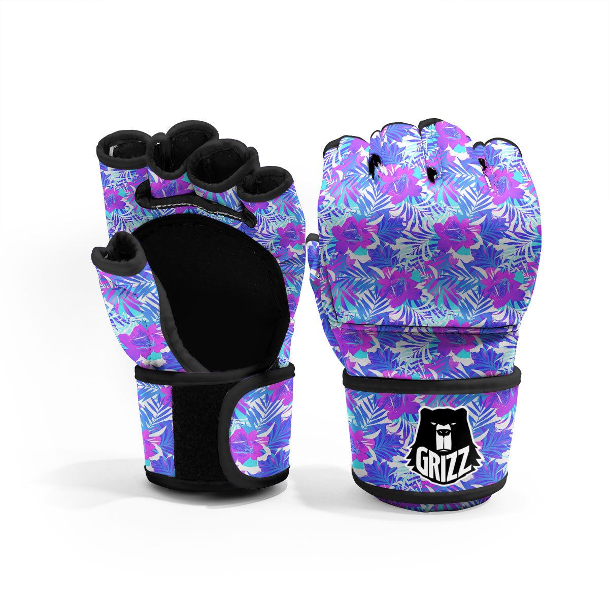 Aloha Psychedelic Tropical Print Pattern MMA Gloves-grizzshop