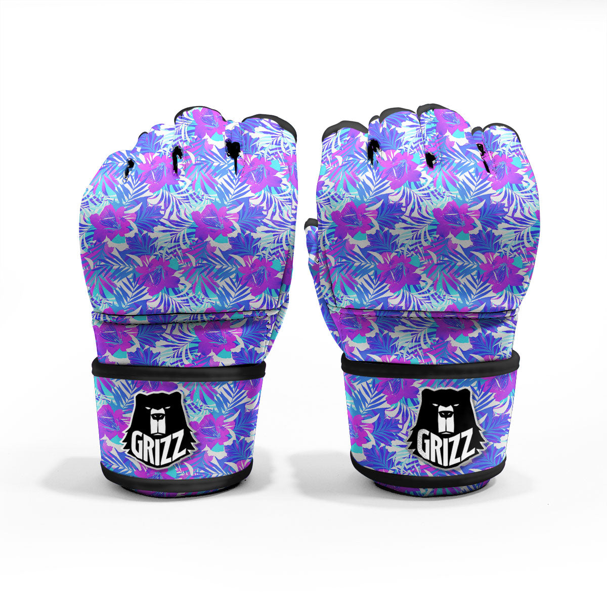 Aloha Psychedelic Tropical Print Pattern MMA Gloves-grizzshop