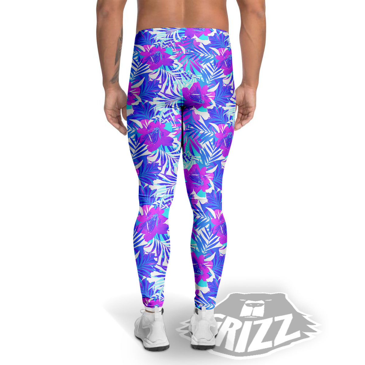 Aloha Psychedelic Tropical Print Pattern Men's Leggings-grizzshop