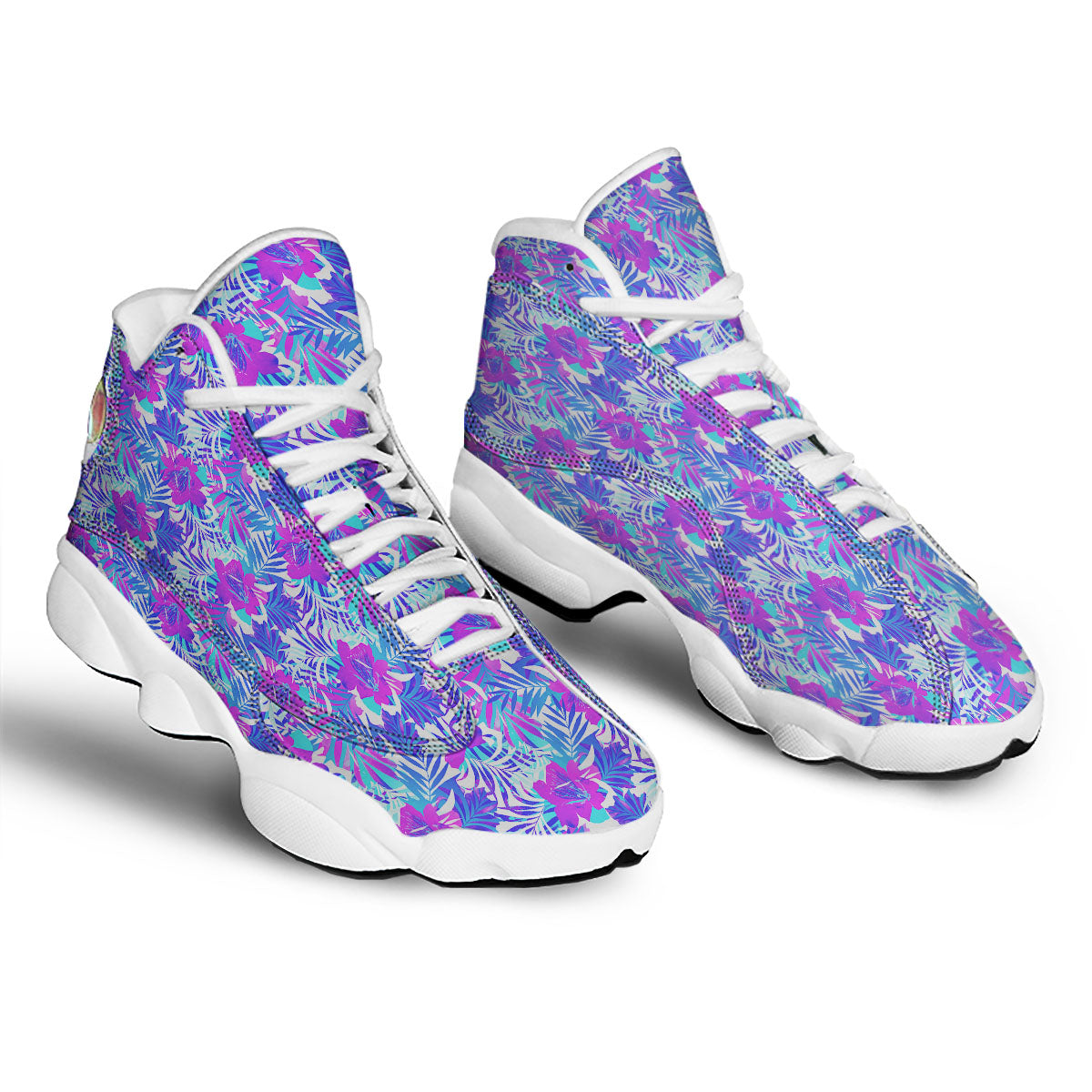 Aloha Psychedelic Tropical Print Pattern White Basketball Shoes-grizzshop