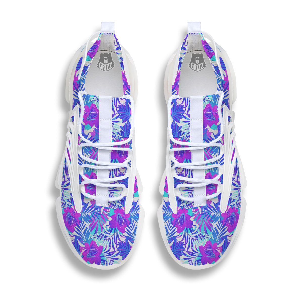 Aloha Psychedelic Tropical Print Pattern White Gym Shoes-grizzshop