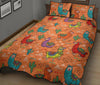 Alpaca Cactus Pattern Print Bed Set Quilt-grizzshop