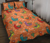 Alpaca Cactus Pattern Print Bed Set Quilt-grizzshop