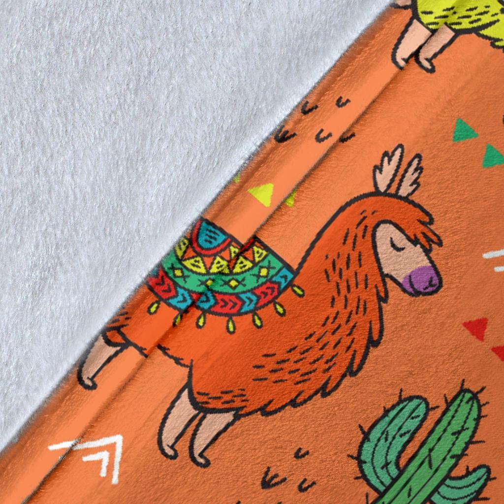 Alpaca Cactus Pattern Print Blanket-grizzshop