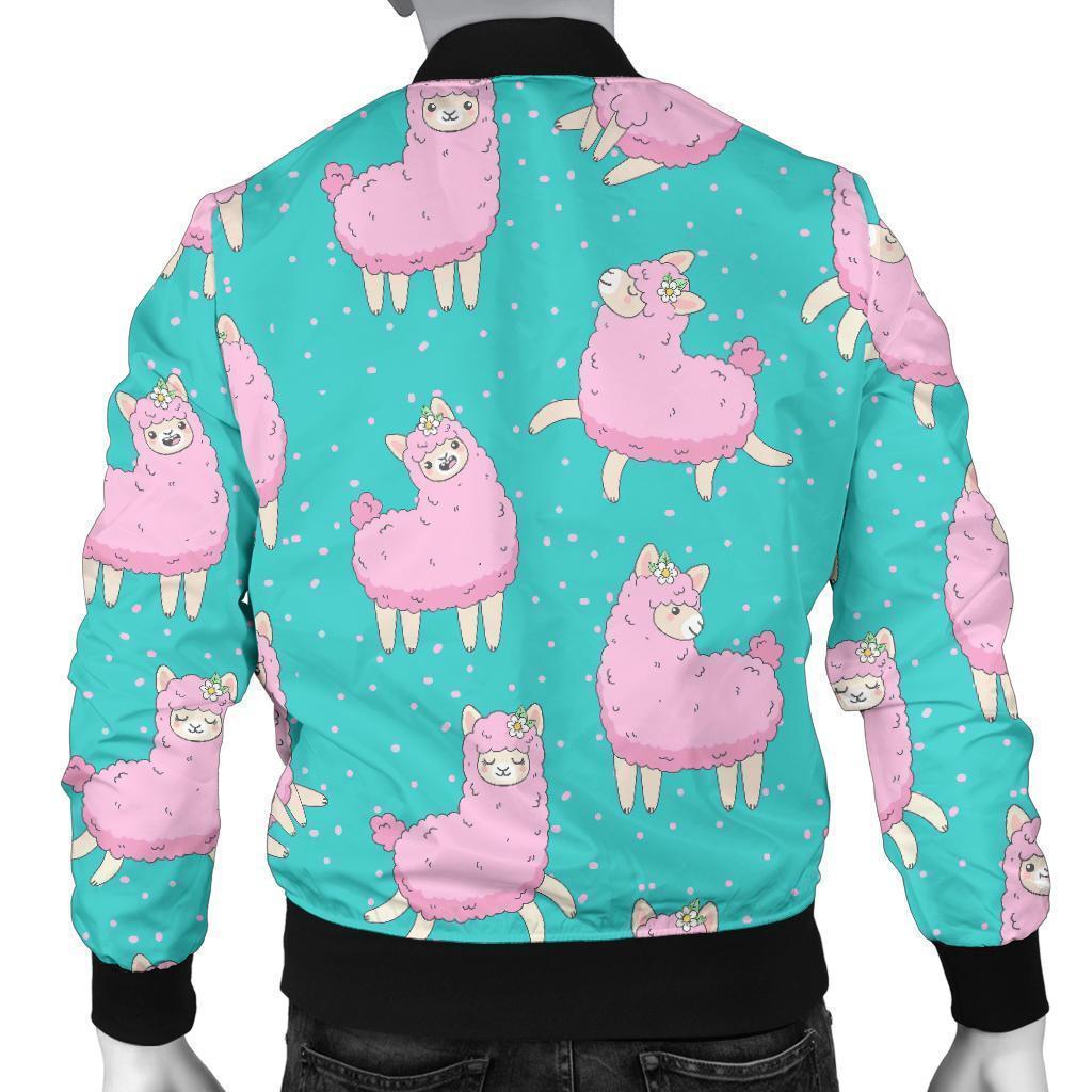 Alpaca Pattern Print Men's Bomber Jacket-grizzshop