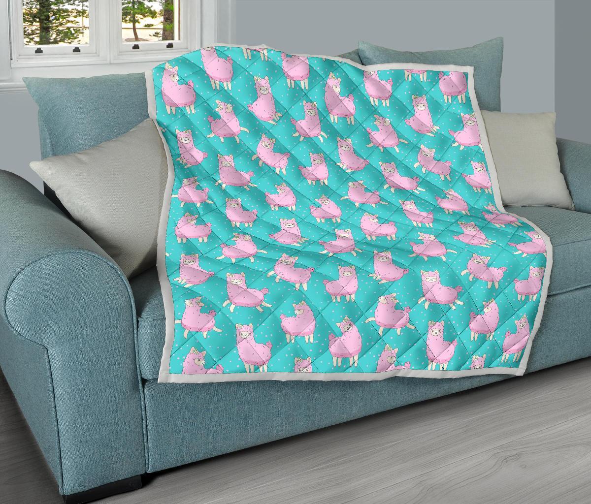 Alpaca Pattern Print Quilt-grizzshop