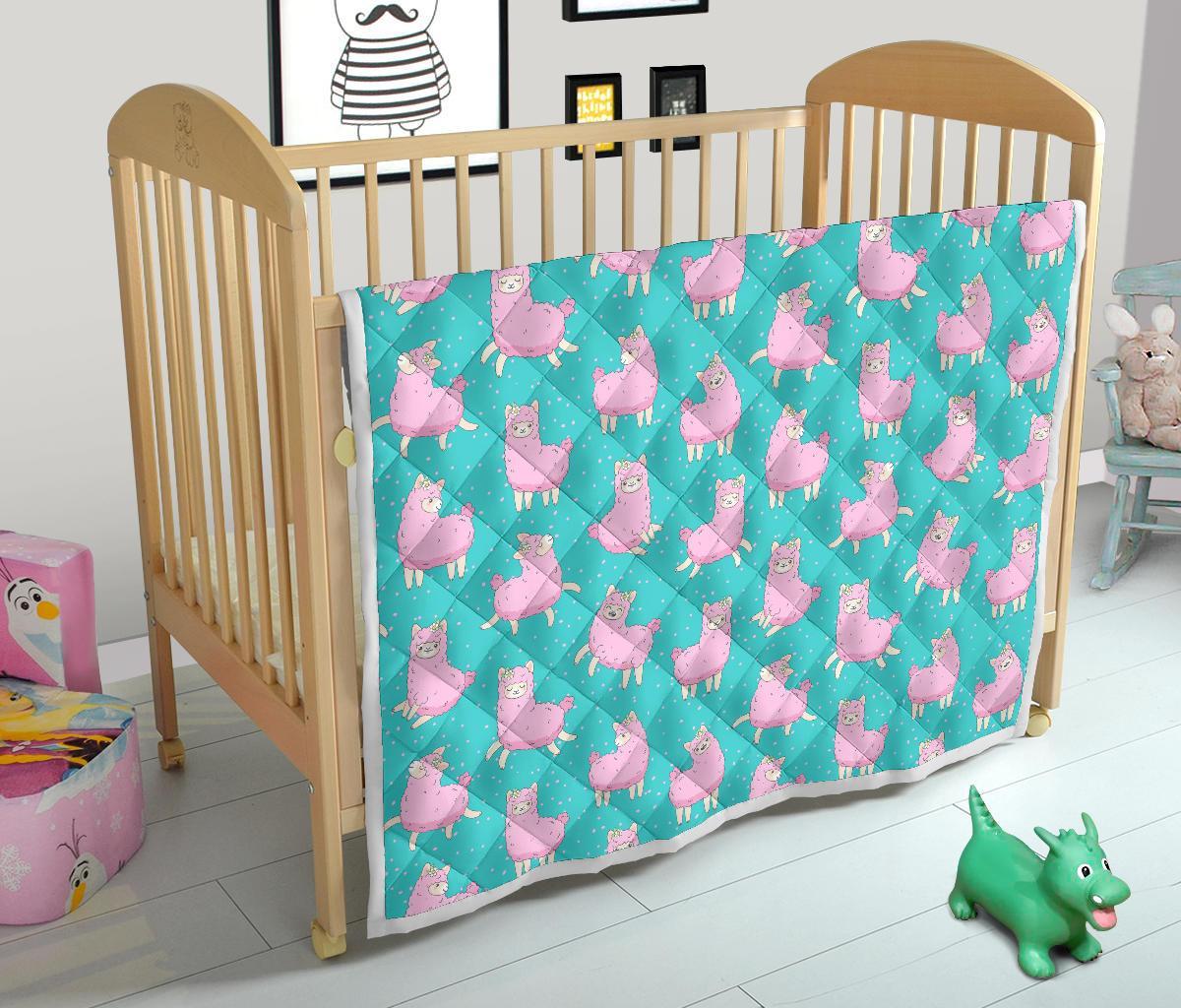 Alpaca Pattern Print Quilt-grizzshop