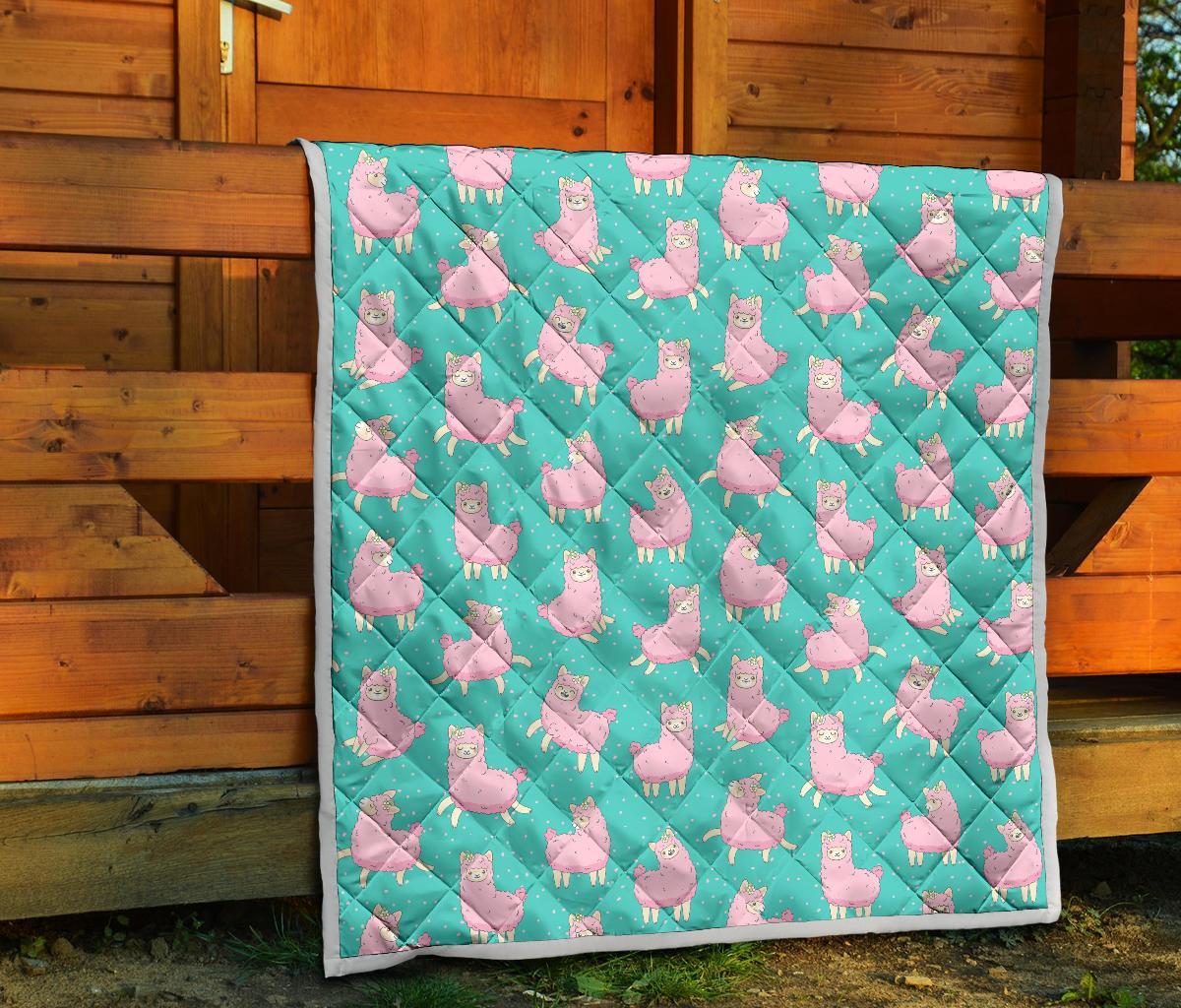 Alpaca Pattern Print Quilt-grizzshop