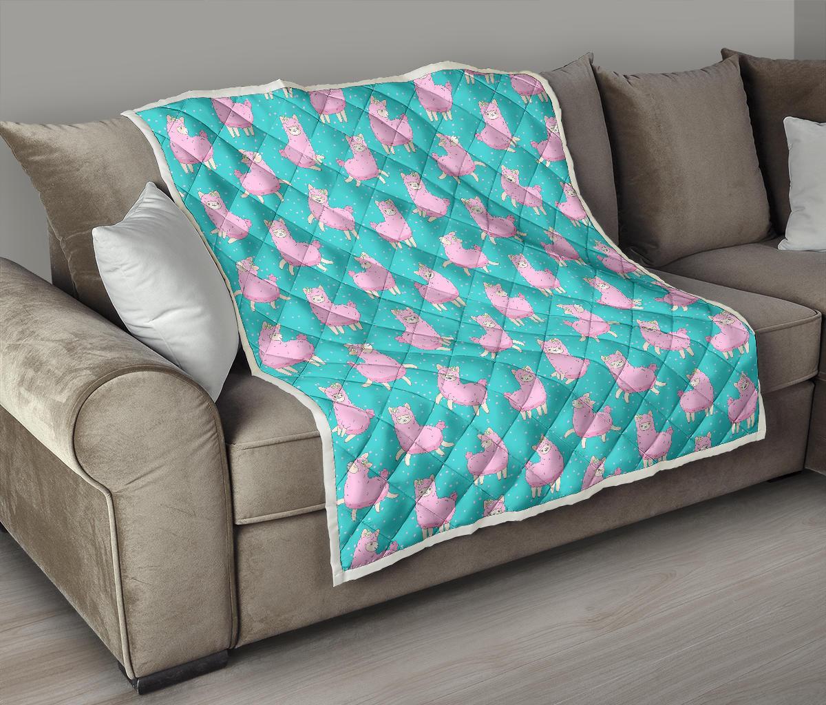 Alpaca Pattern Print Quilt-grizzshop