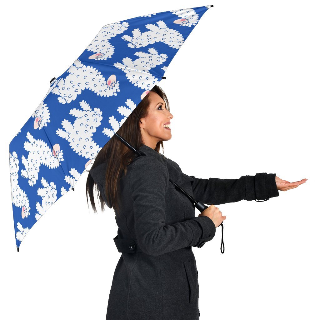 Alpaca Print Pattern Automatic Foldable Umbrella-grizzshop