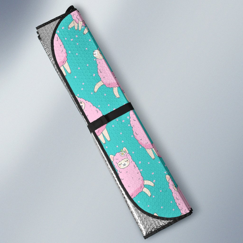 Alpaca Pattern Print Car Sun Shade-grizzshop