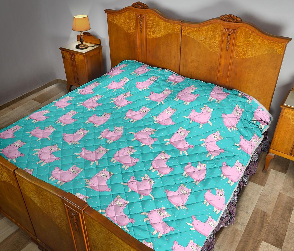 Alpaca Pattern Print Quilt-grizzshop