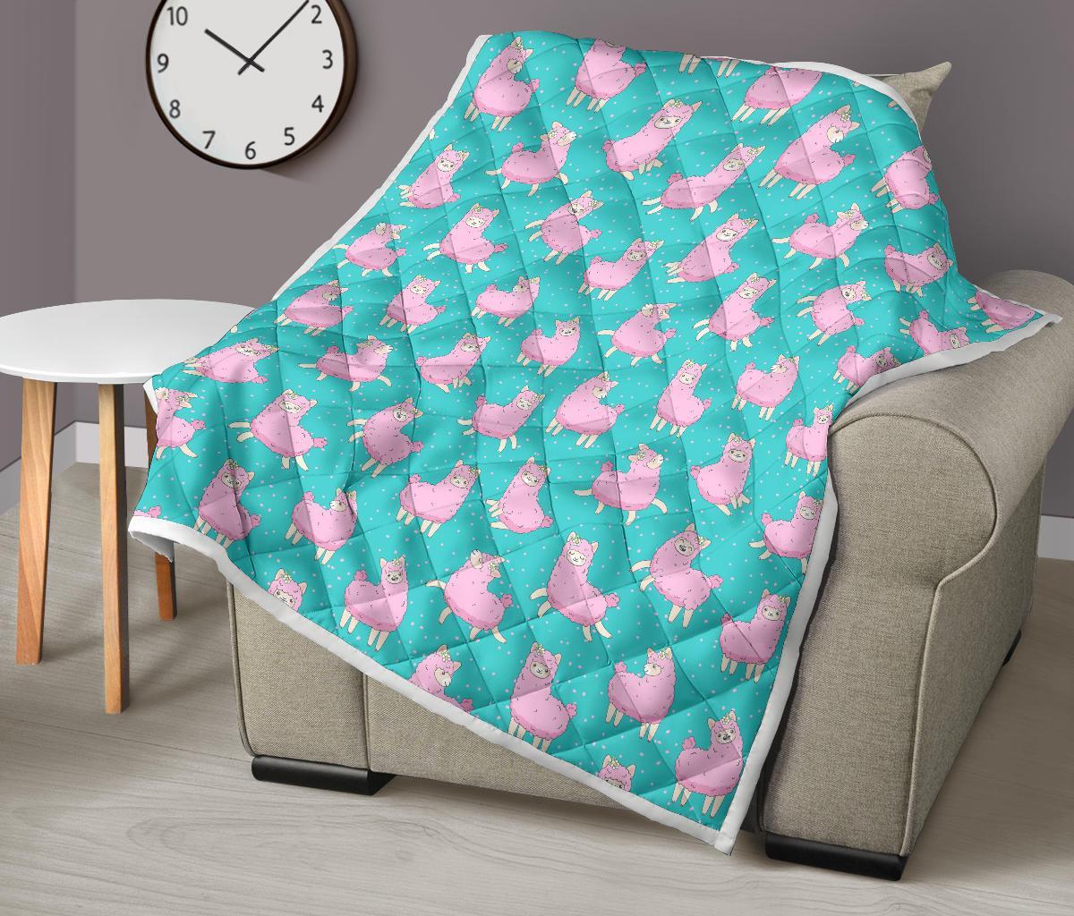 Alpaca Pattern Print Quilt-grizzshop