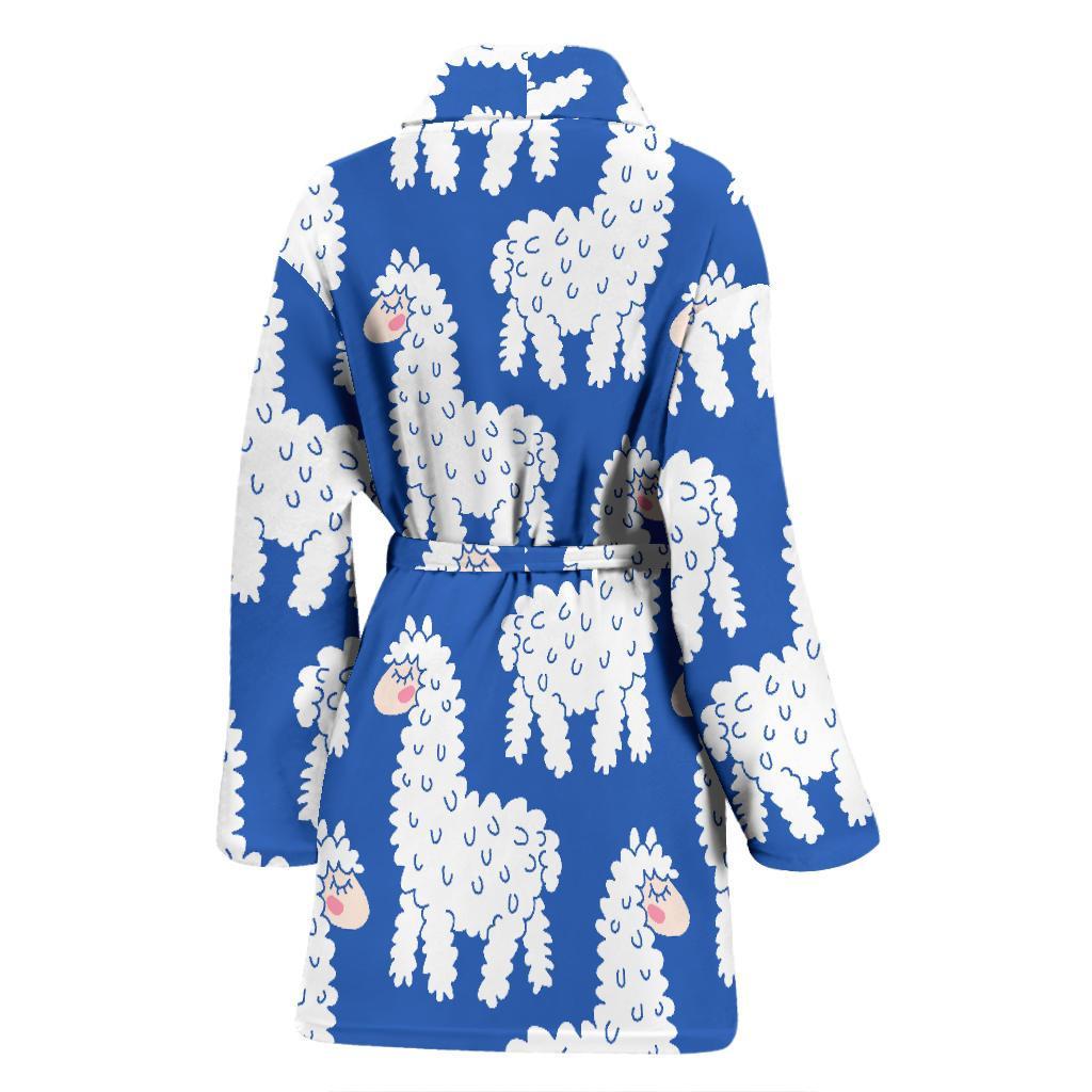 Alpaca Print Pattern Women Long Robe-grizzshop