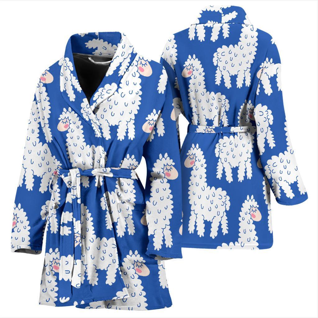 Alpaca Print Pattern Women Long Robe-grizzshop