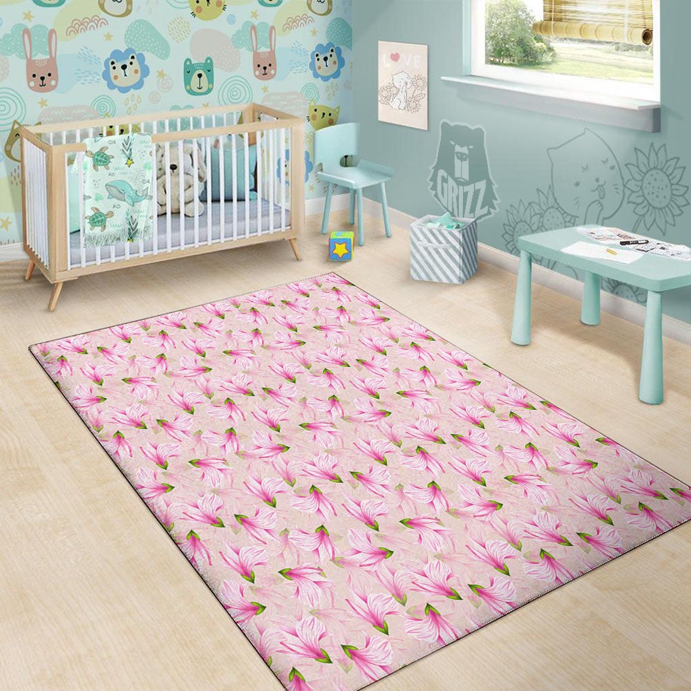 Alstroemeria Pink Print Pattern Floor Mat-grizzshop