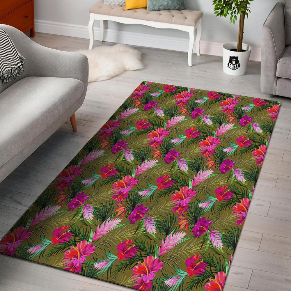 Alstroemeria Purple Pattern Floor Mat-grizzshop