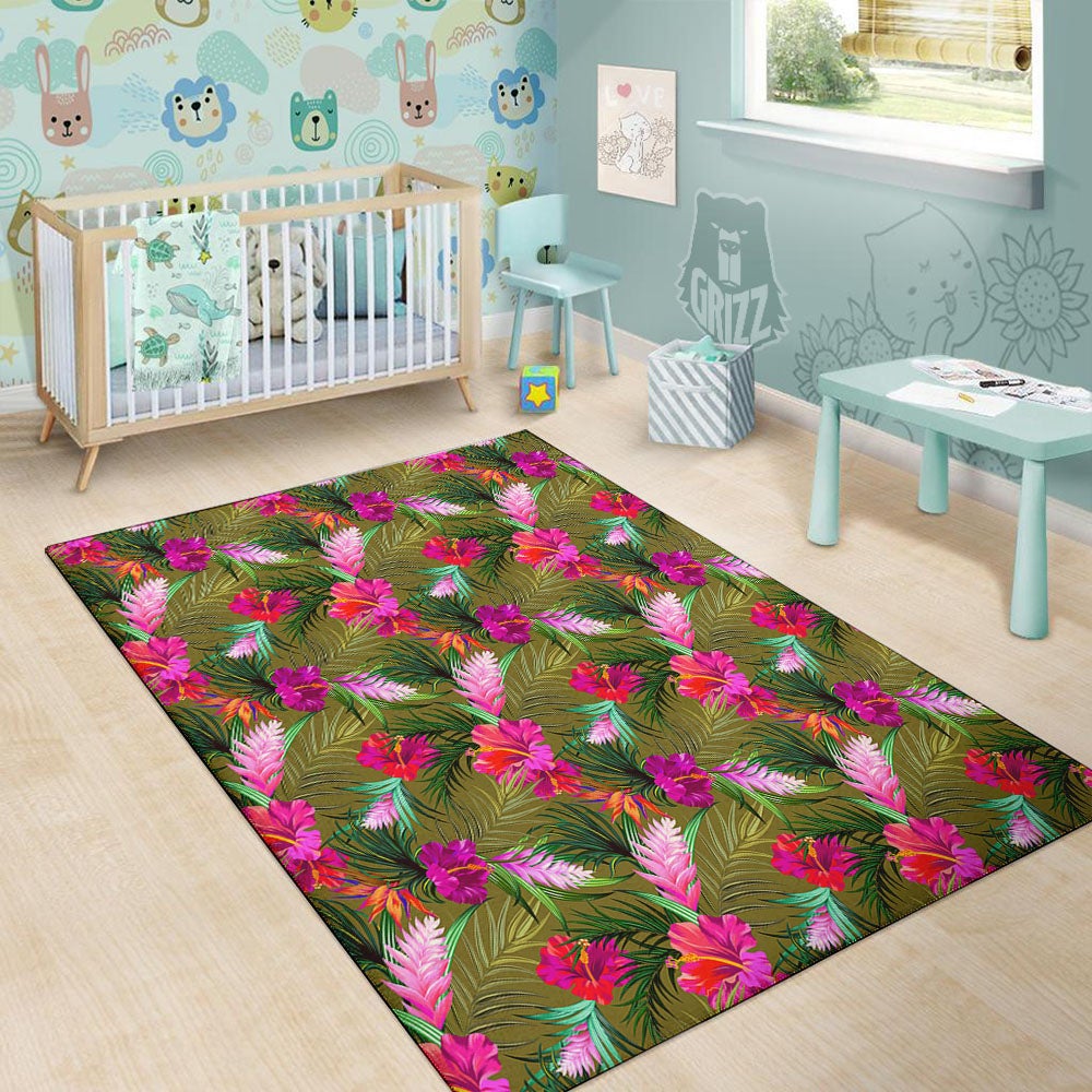 Alstroemeria Purple Pattern Floor Mat-grizzshop