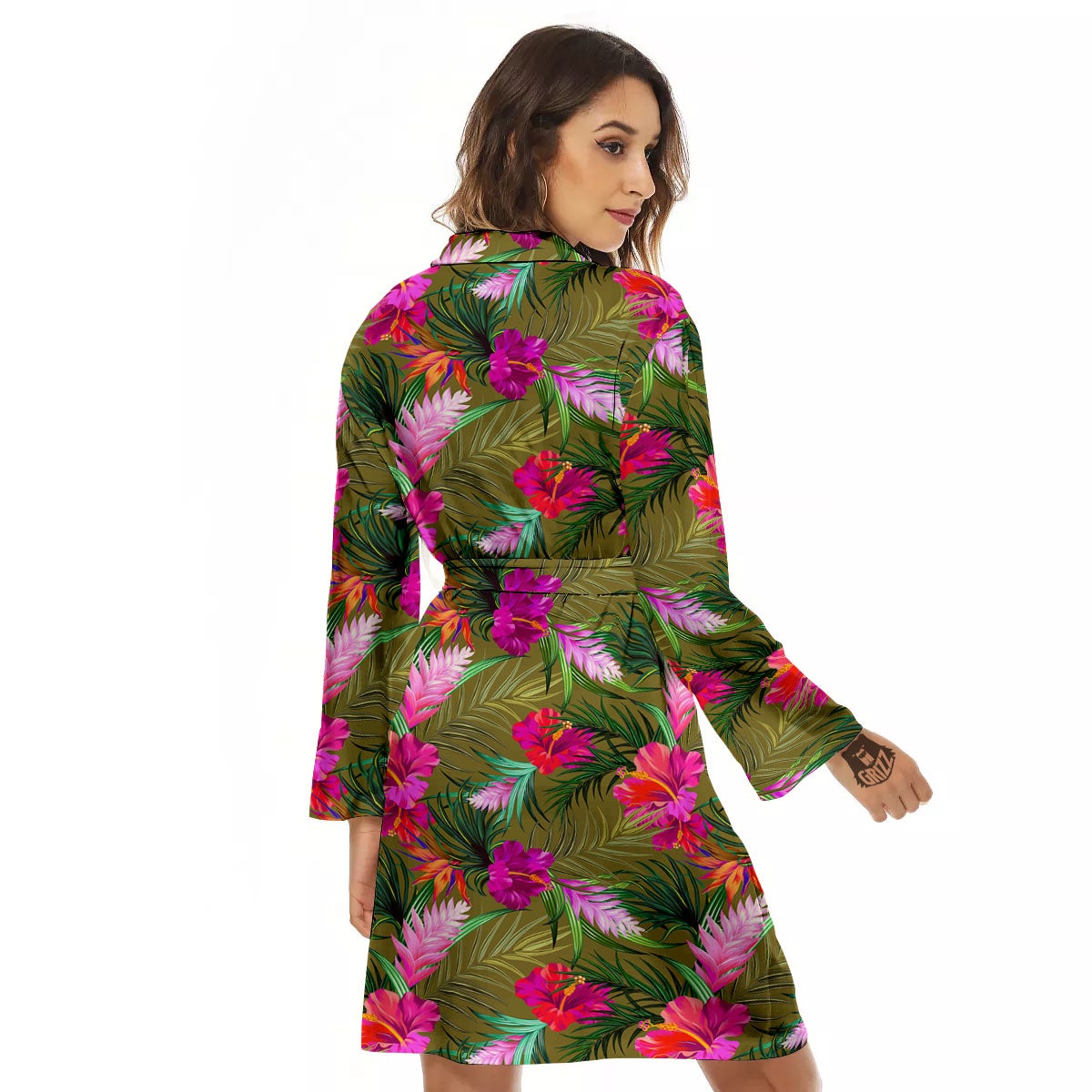 Alstroemeria Purple Pattern Women's Robe-grizzshop