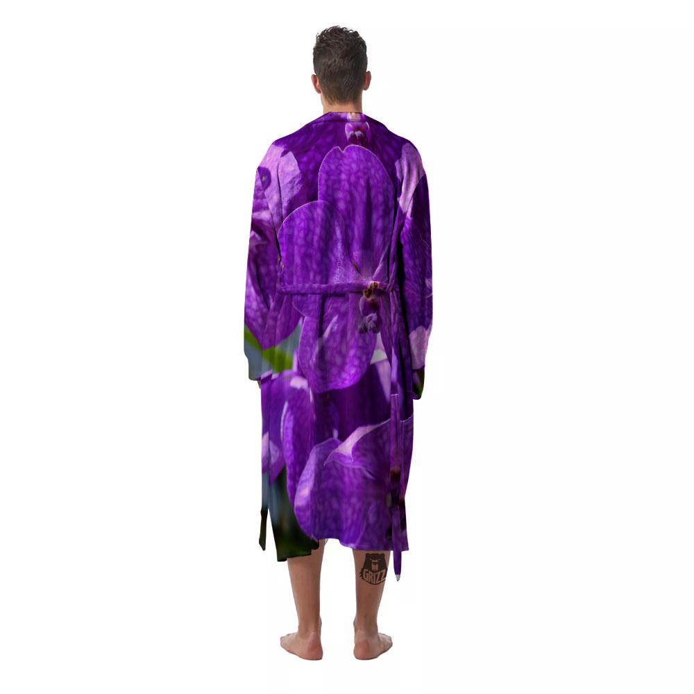 Alstroemeria Purple Print Men's Robe-grizzshop