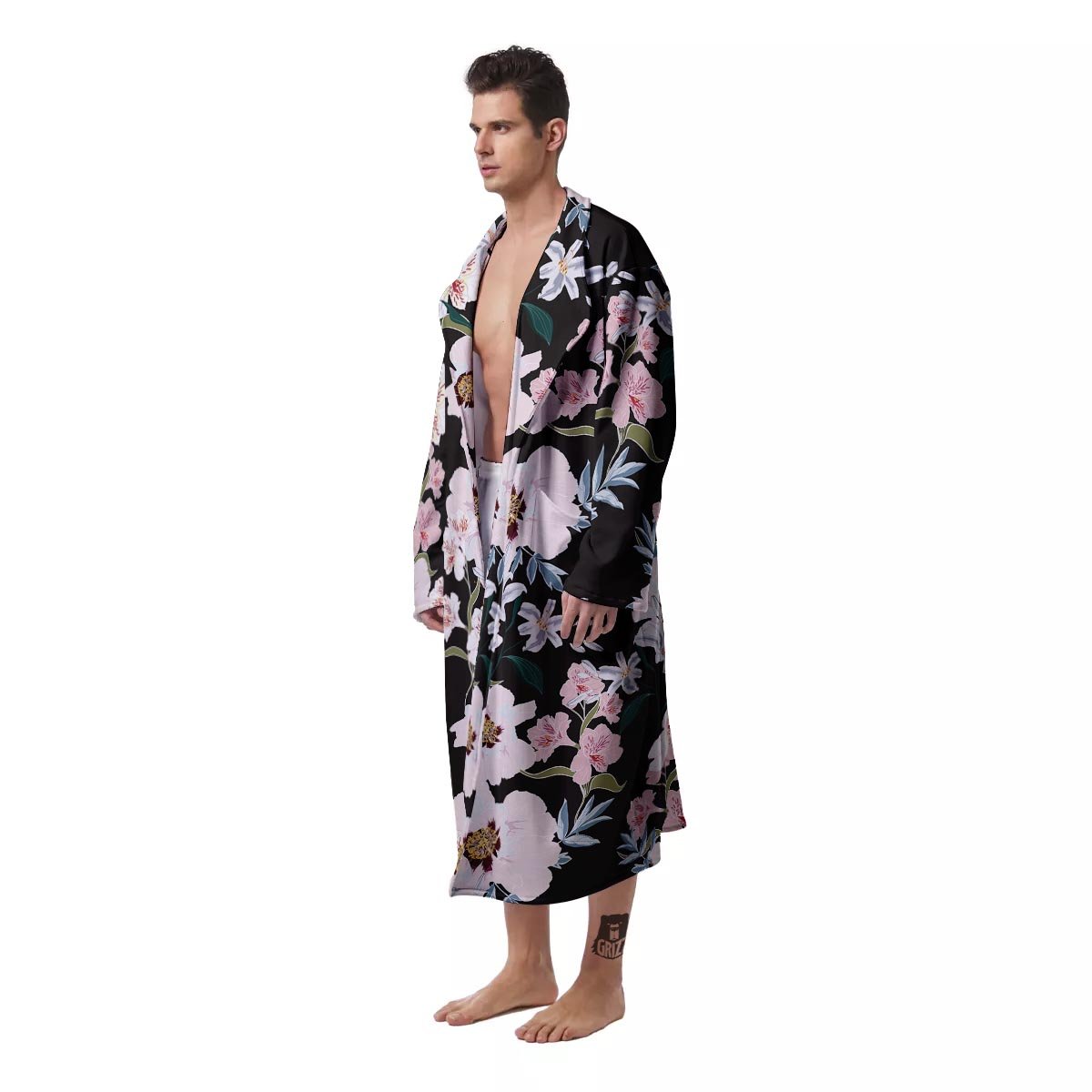Alstroemeria Tropical Print Pattern Men's Robe-grizzshop