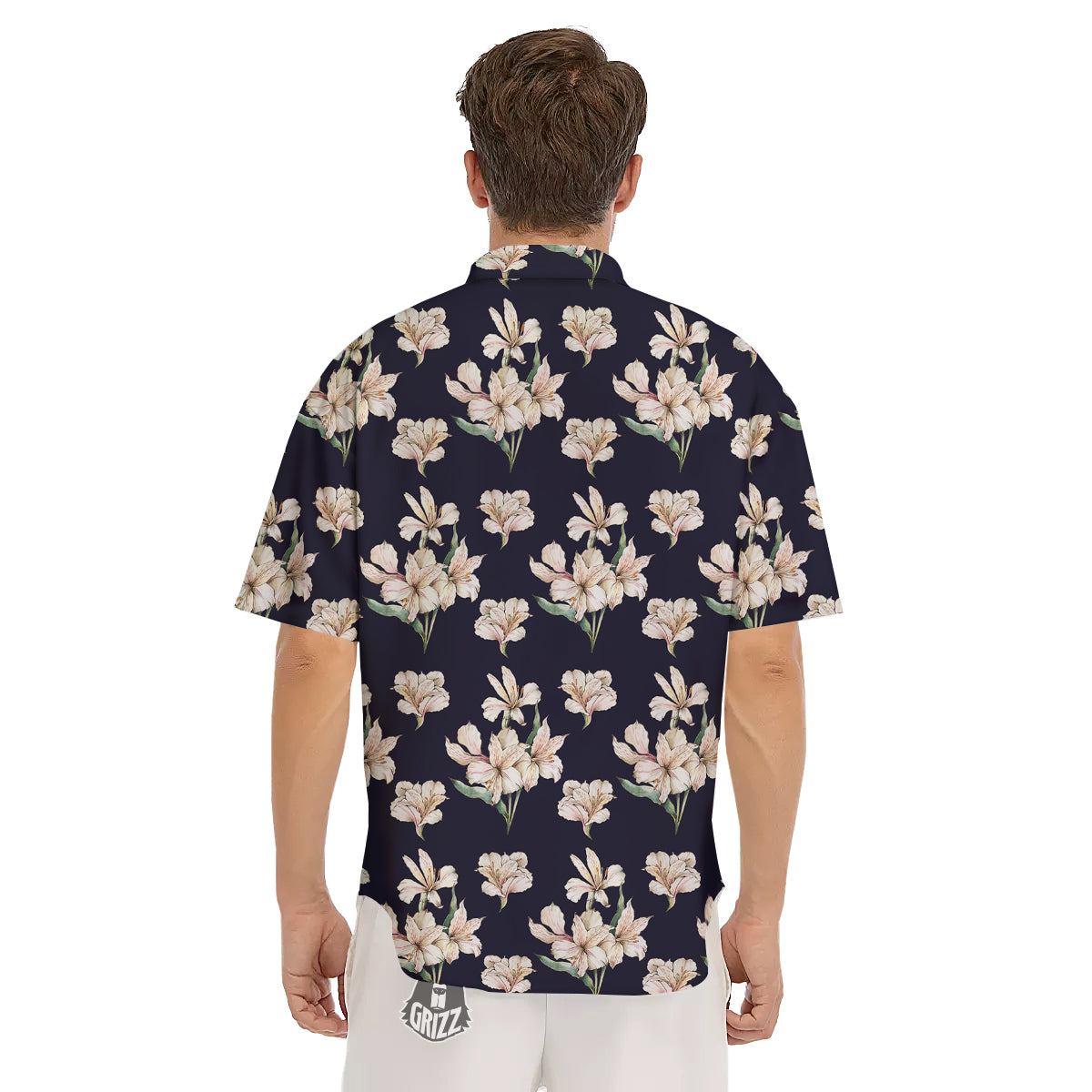 Alstroemeria Watercolor Print Pattern Men's Short Sleeve Shirts-grizzshop