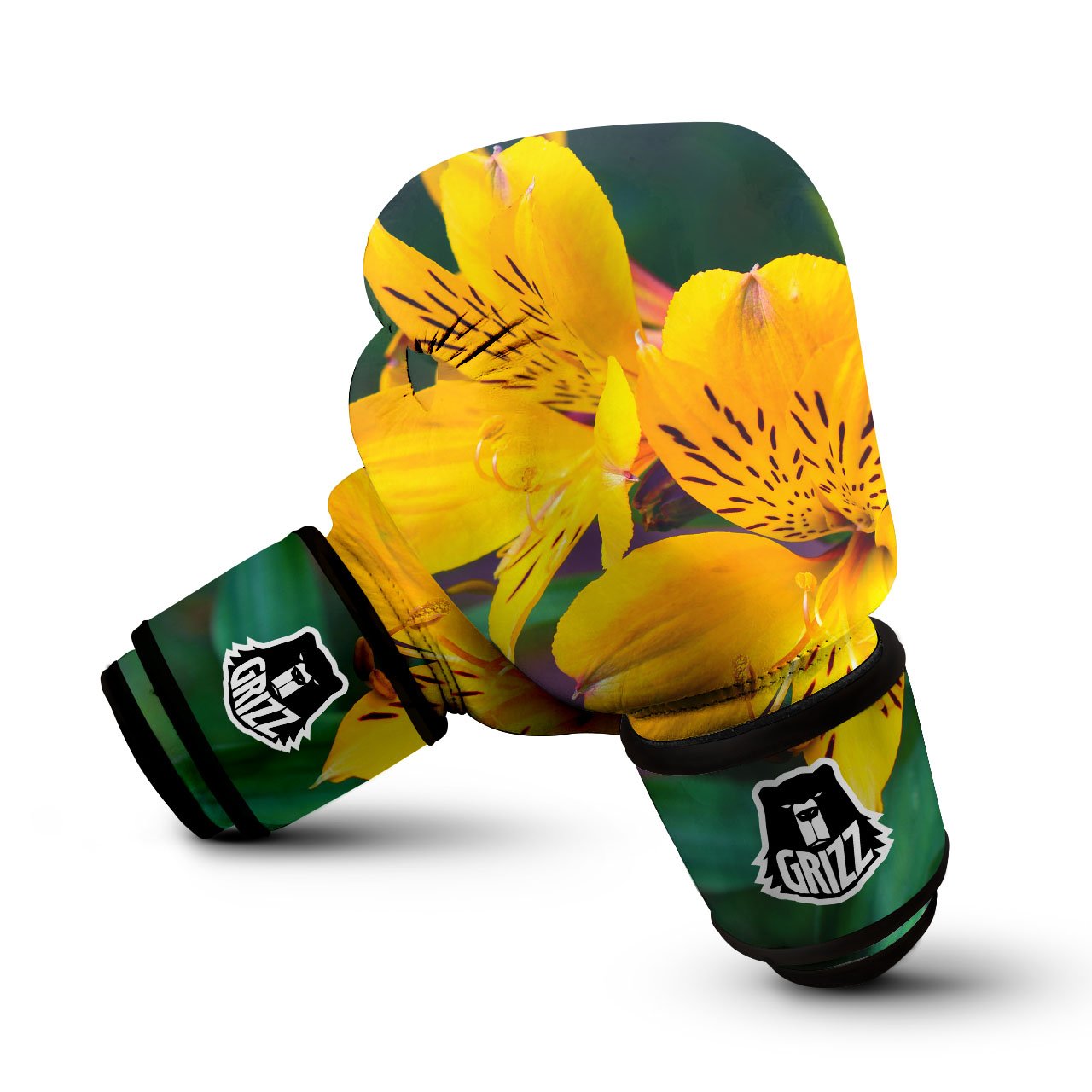 Alstroemeria Yellow Print Boxing Gloves-grizzshop