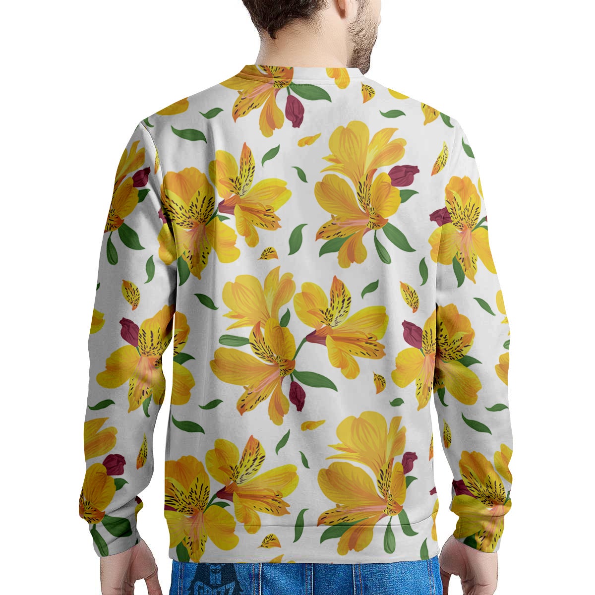 Alstroemeria Yellow Print Pattern Men's Sweatshirt-grizzshop