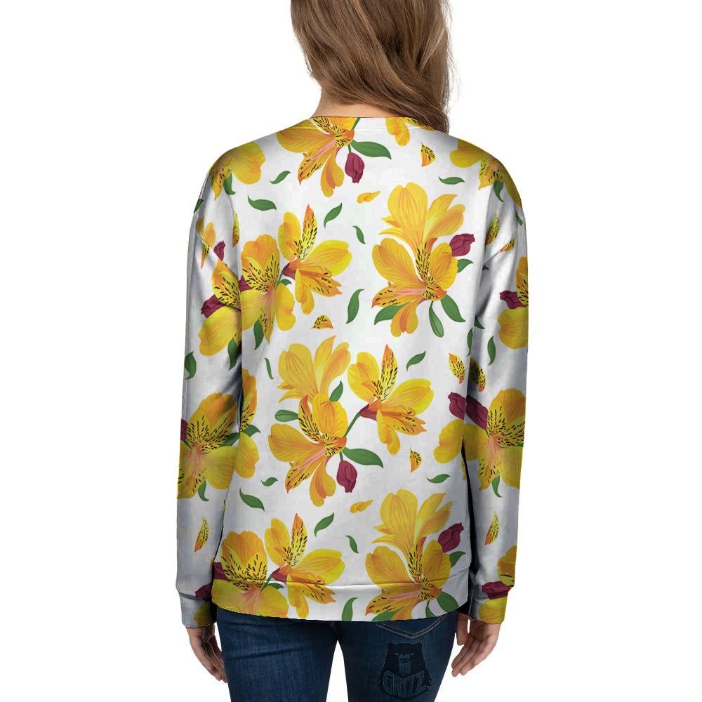 Alstroemeria Yellow Print Pattern Women's Sweatshirt-grizzshop