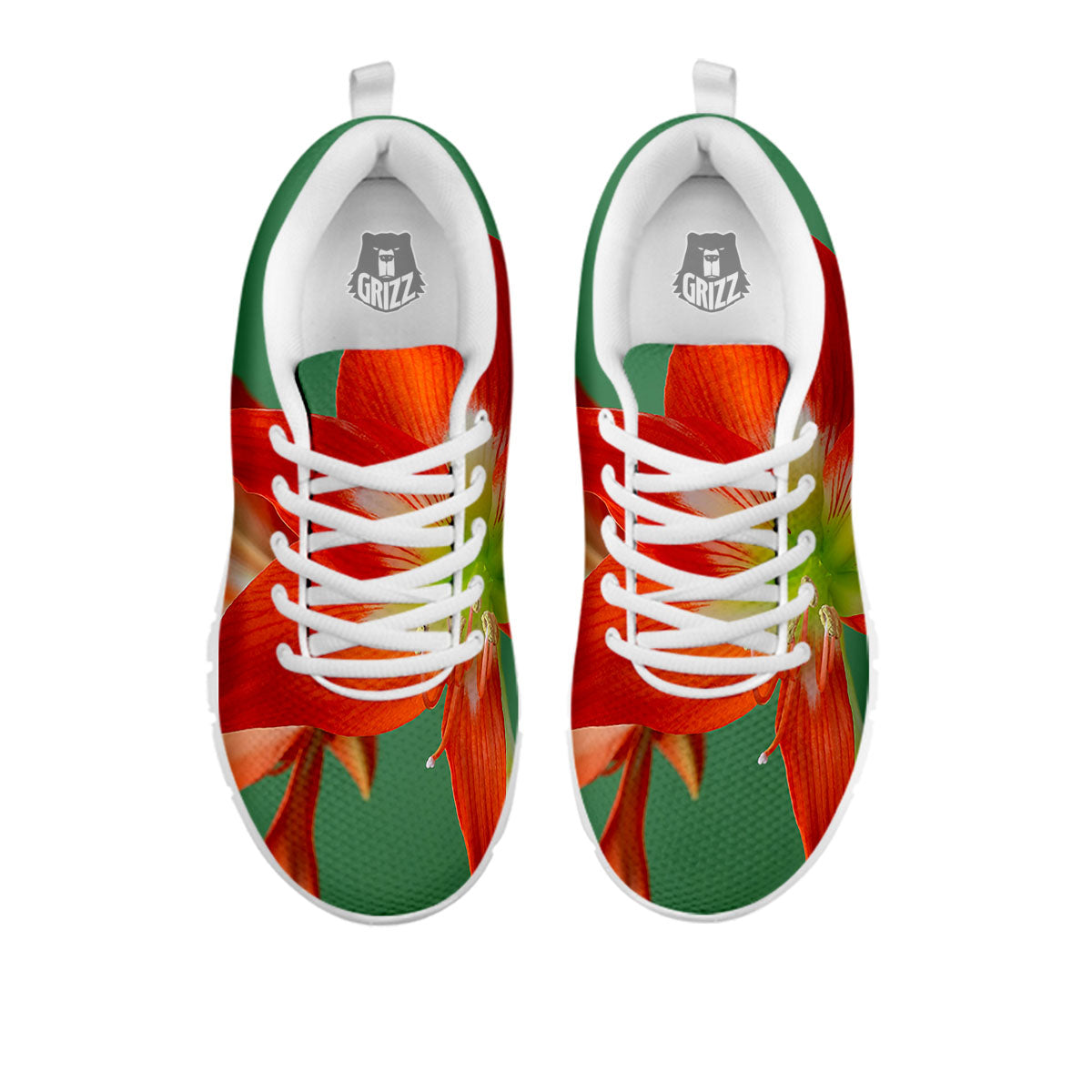 Amaryllis Orange Print White Sneaker-grizzshop