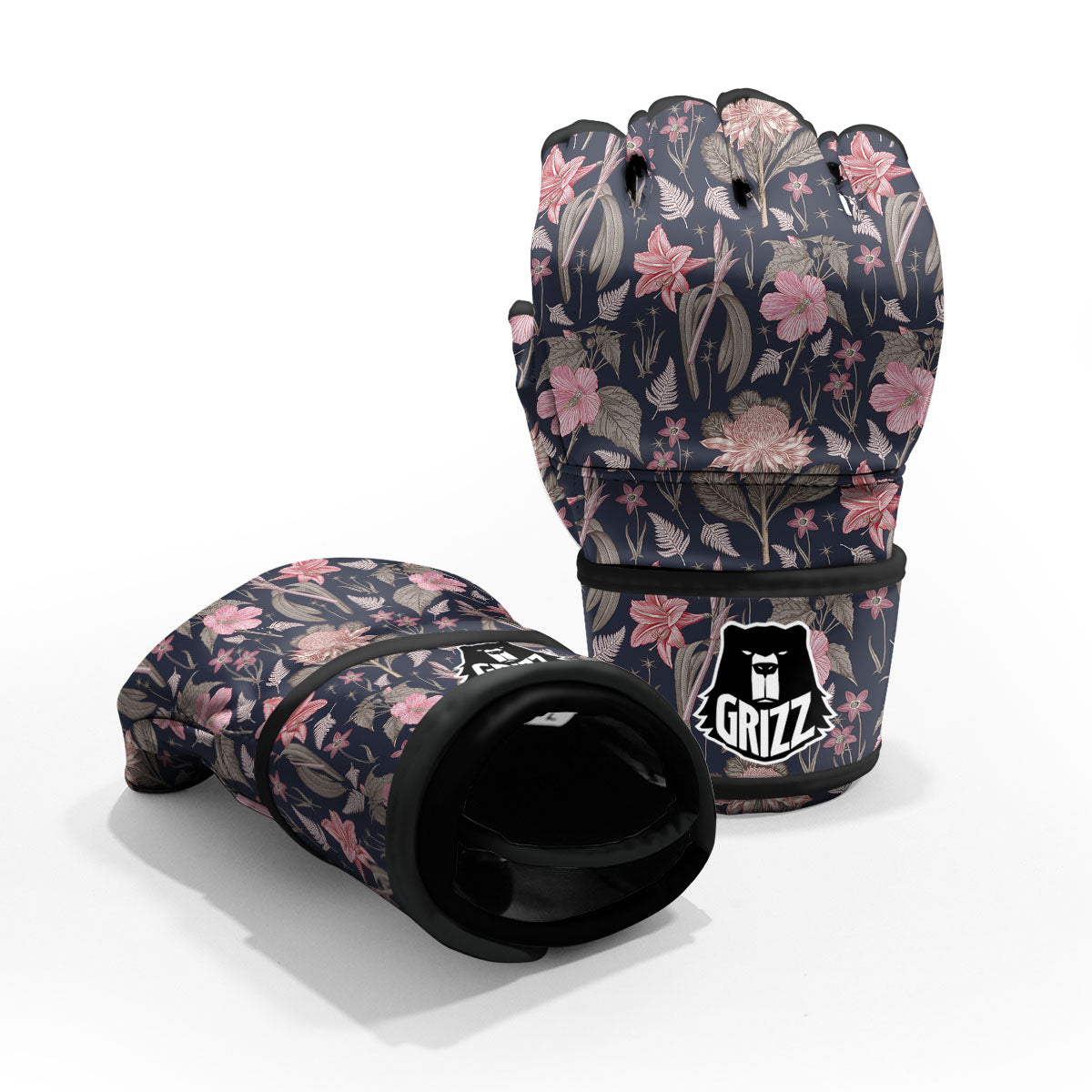 Amaryllis Pink Print Pattern MMA Gloves-grizzshop