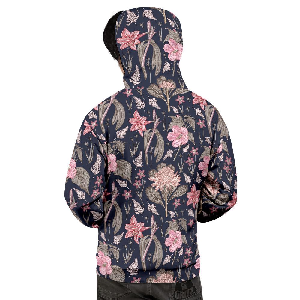 Amaryllis Pink Print Pattern Men's Hoodie-grizzshop