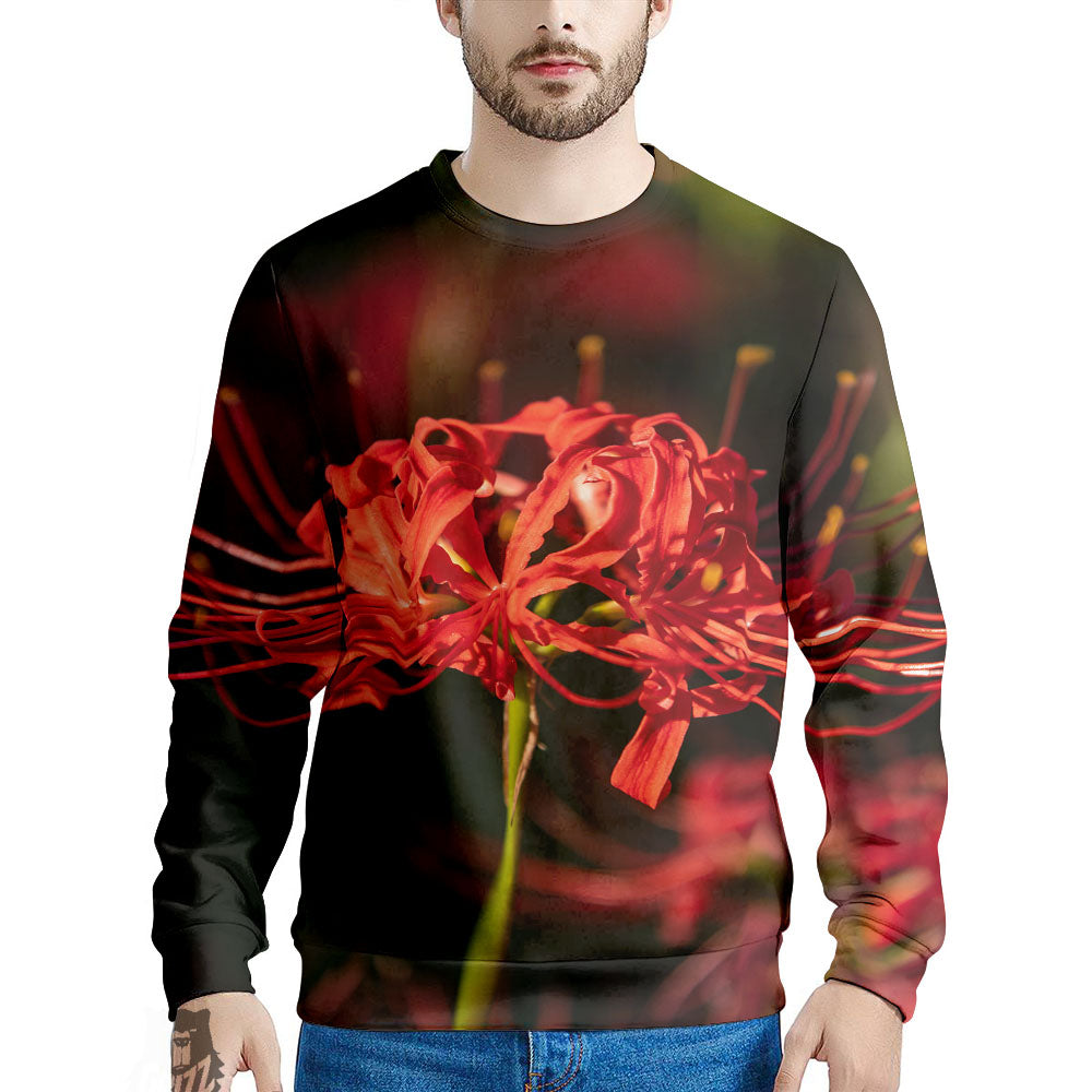 Amaryllis Red Japanese Print Men's Sweatshirt-grizzshop