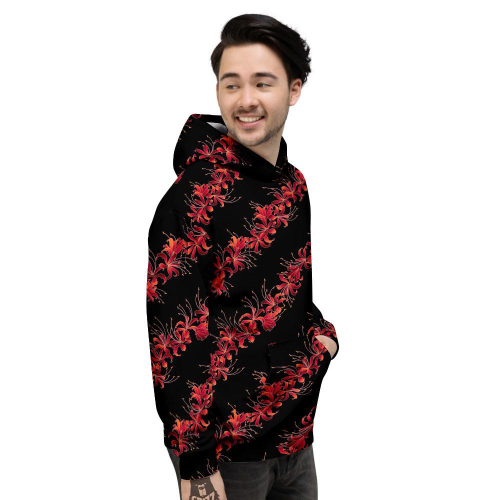 Amaryllis Red Japanese Print Pattern Men's Hoodie-grizzshop