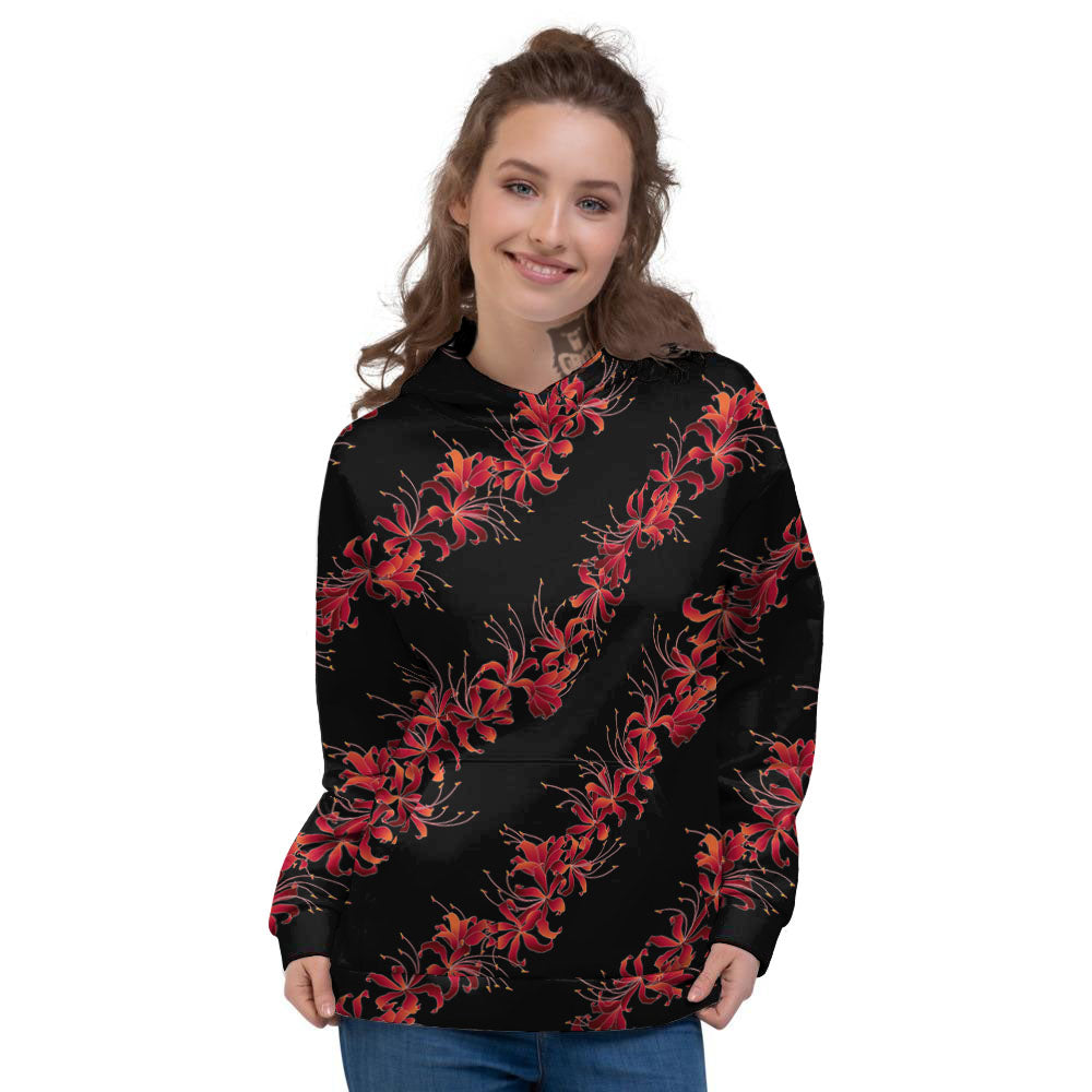 Amaryllis Red Japanese Print Pattern Women's Hoodie-grizzshop