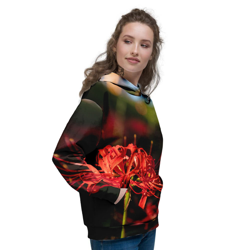 Amaryllis Red Japanese Print Women's Hoodie-grizzshop