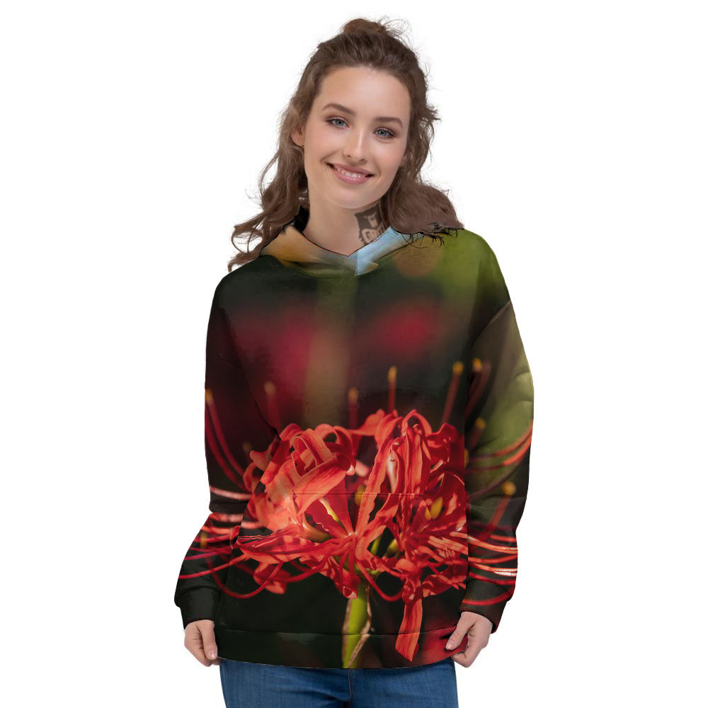 Amaryllis Red Japanese Print Women's Hoodie-grizzshop
