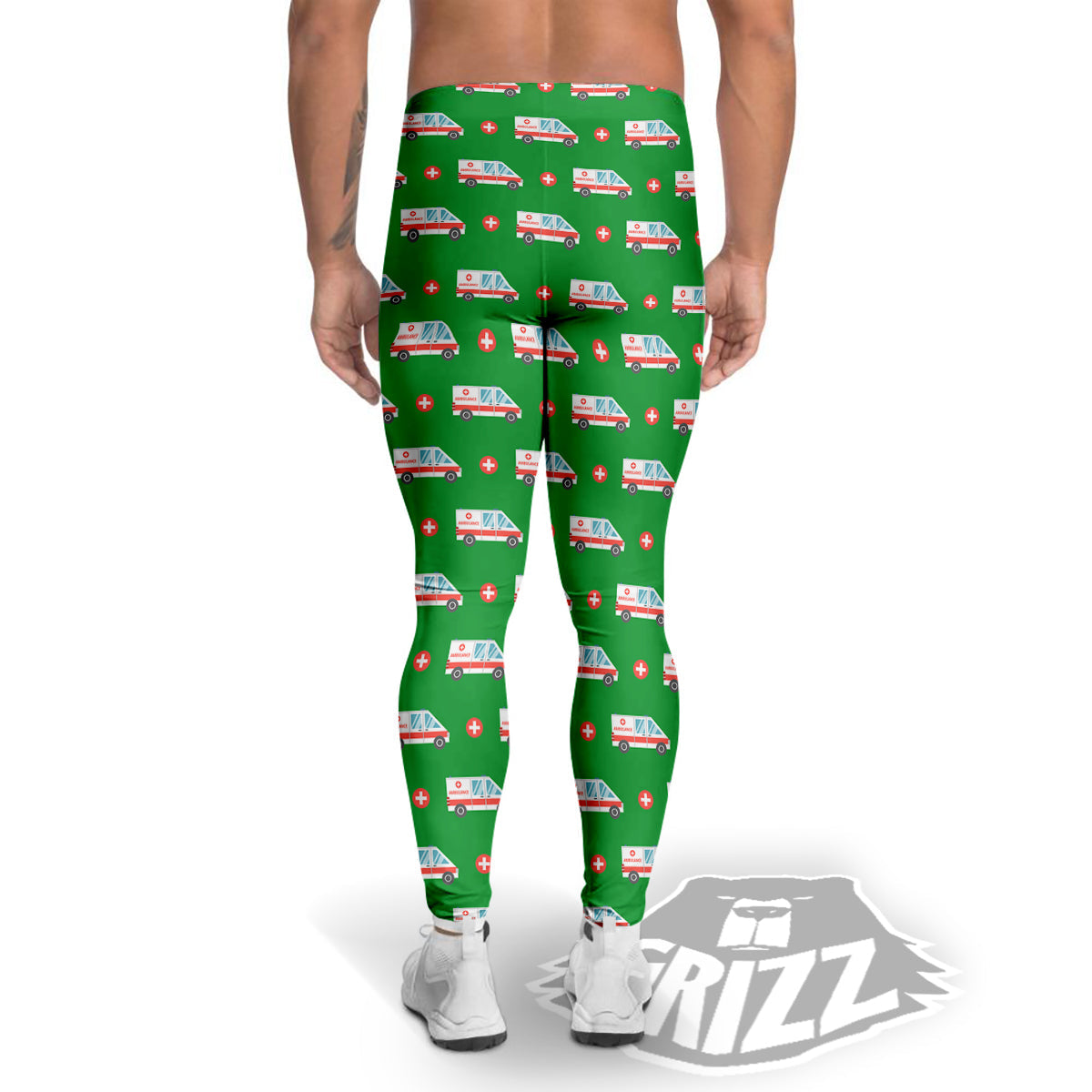 Ambulance Car Paramedic Print Pattern Men's Leggings-grizzshop