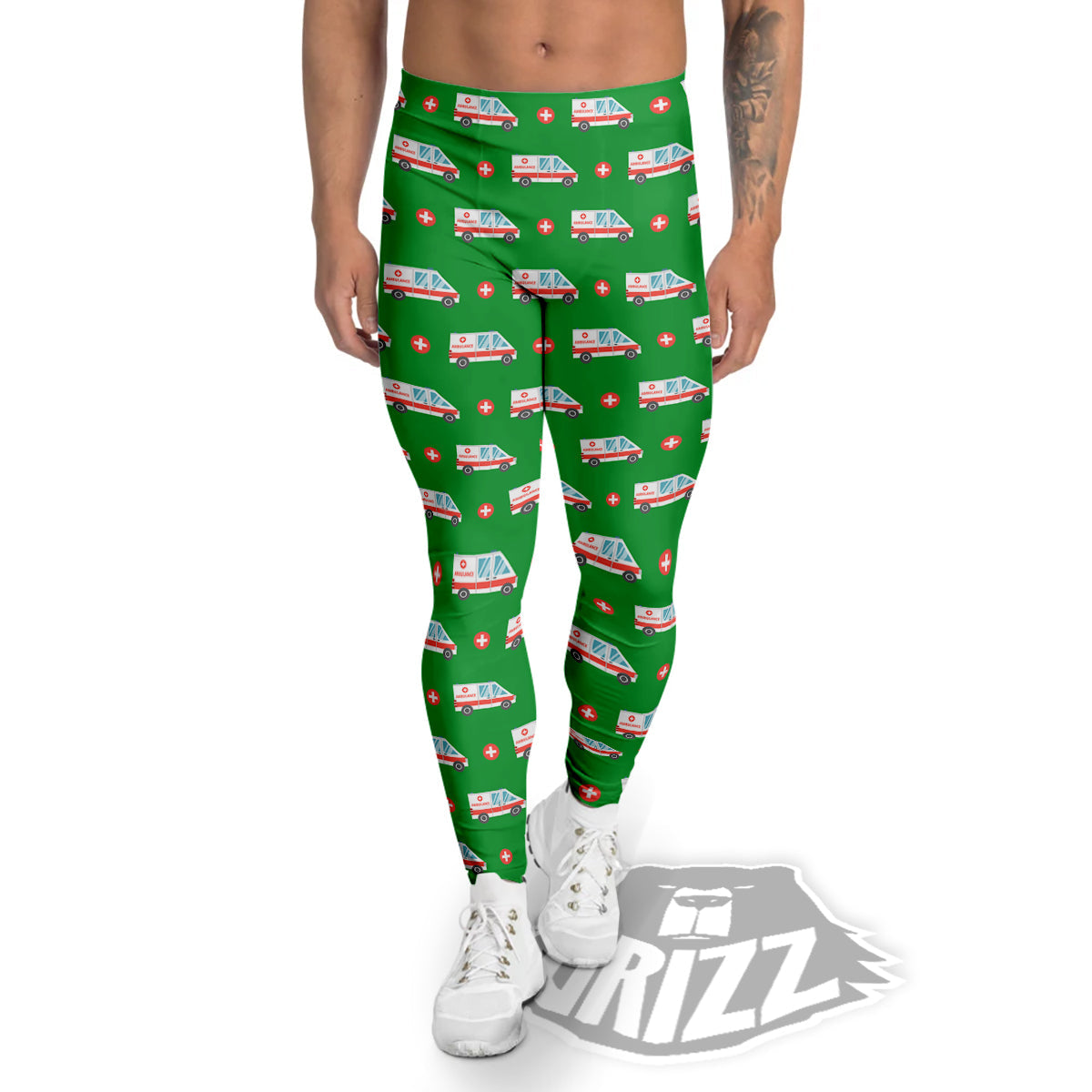 Ambulance Car Paramedic Print Pattern Men's Leggings-grizzshop