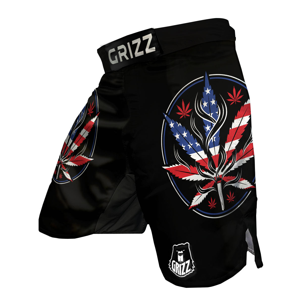 American Cannabis Leaf Flag Print MMA Shorts-grizzshop