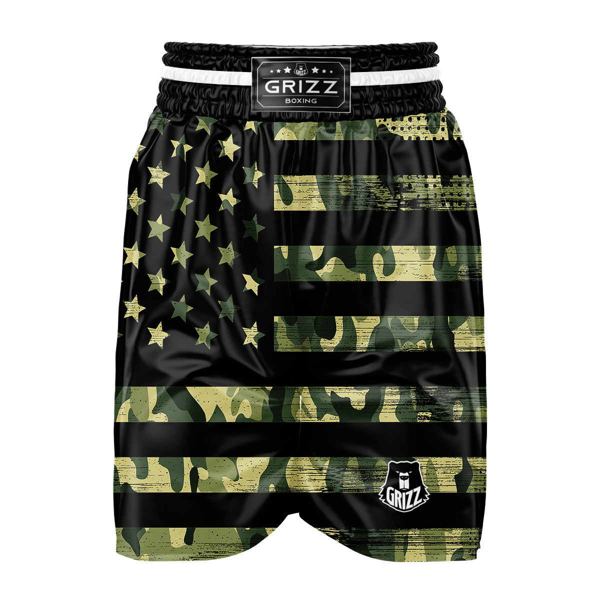 American Flag Camouflage Print Boxing Shorts-grizzshop