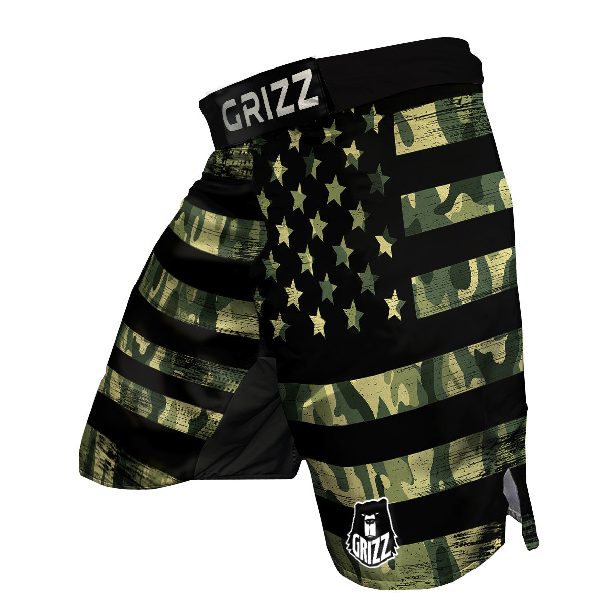 American Flag Camouflage Print MMA Shorts-grizzshop