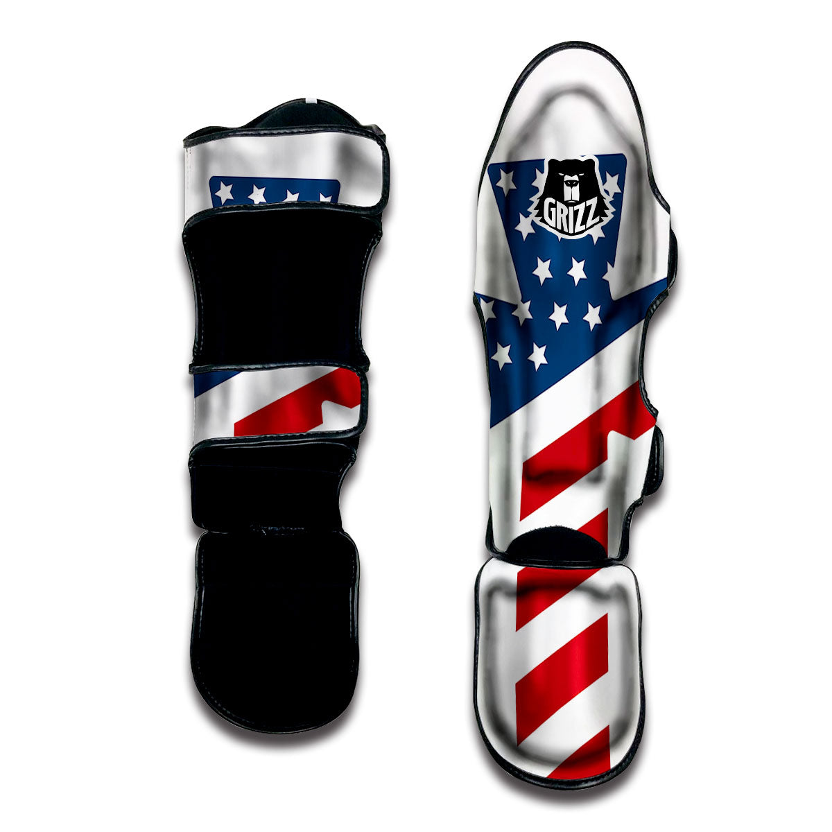 American Flag Christian Cross Print Muay Thai Shin Guards-grizzshop