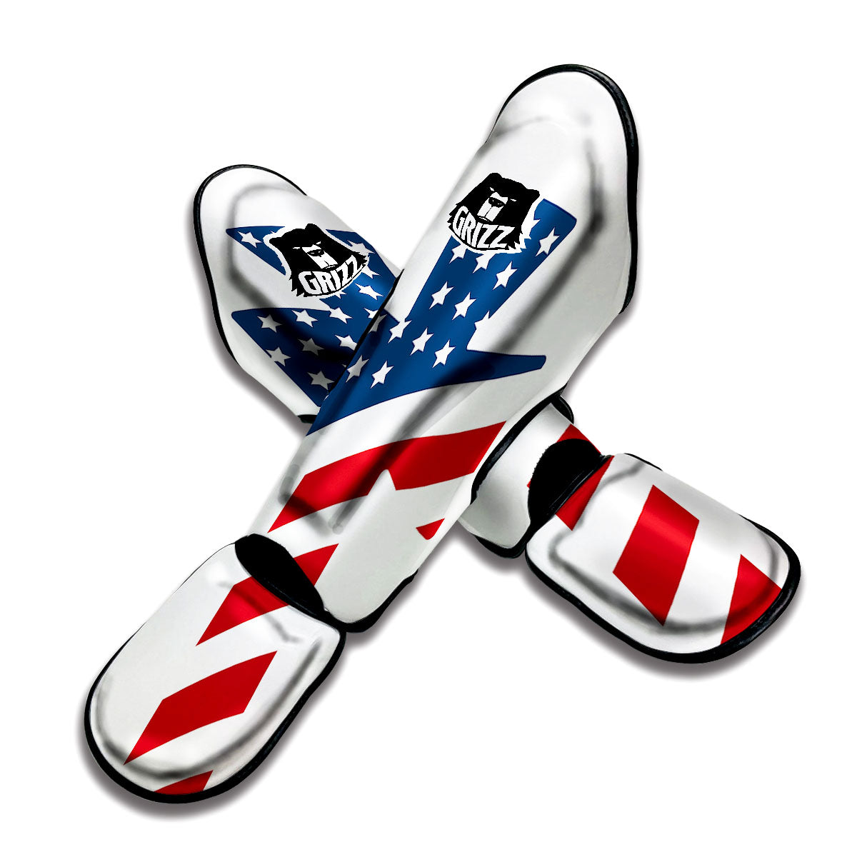 American Flag Christian Cross Print Muay Thai Shin Guards-grizzshop