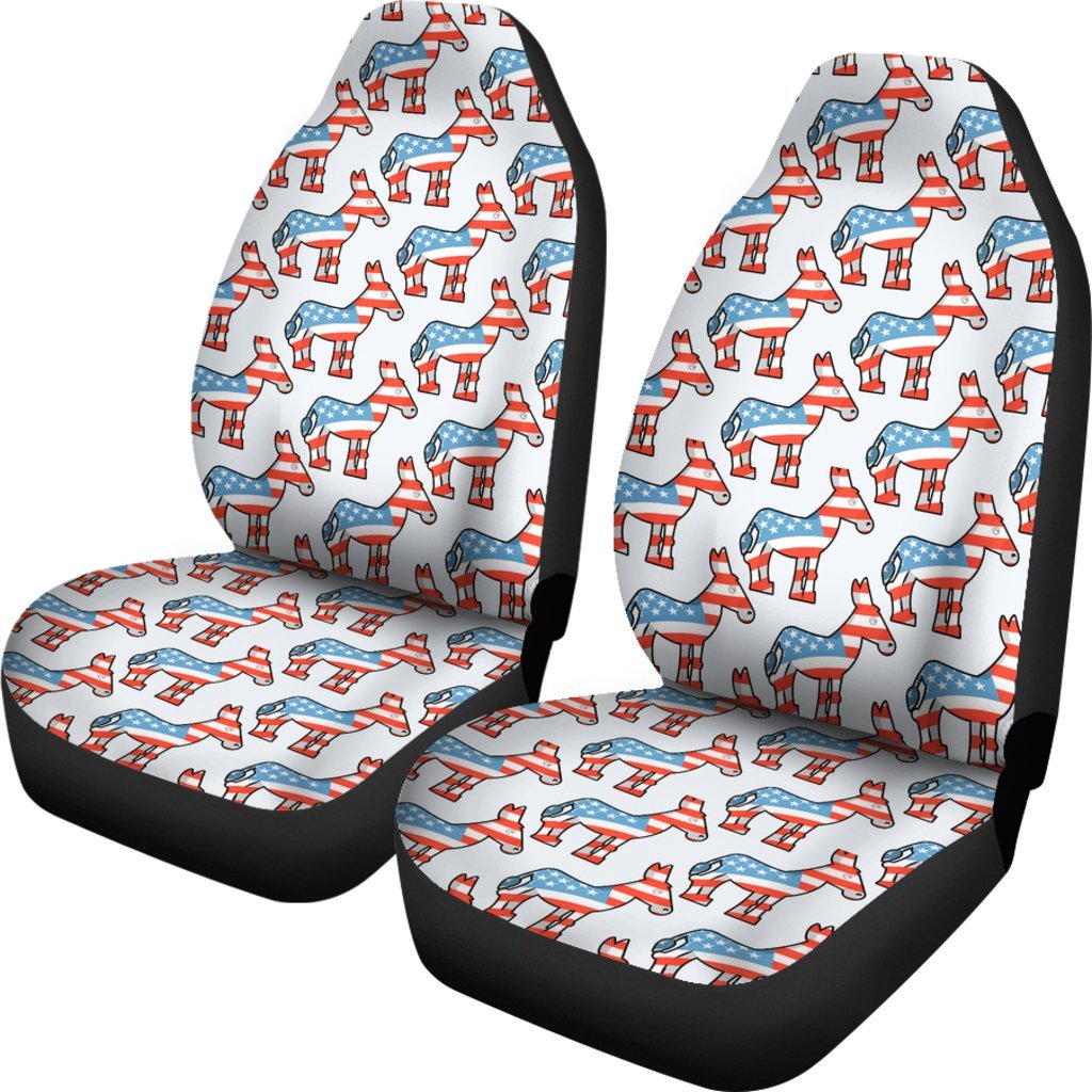 American Flag Donkey Pattern Print Universal Fit Car Seat Cover-grizzshop
