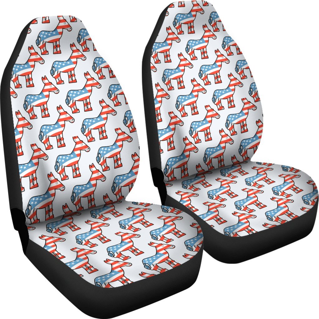 American Flag Donkey Pattern Print Universal Fit Car Seat Cover-grizzshop