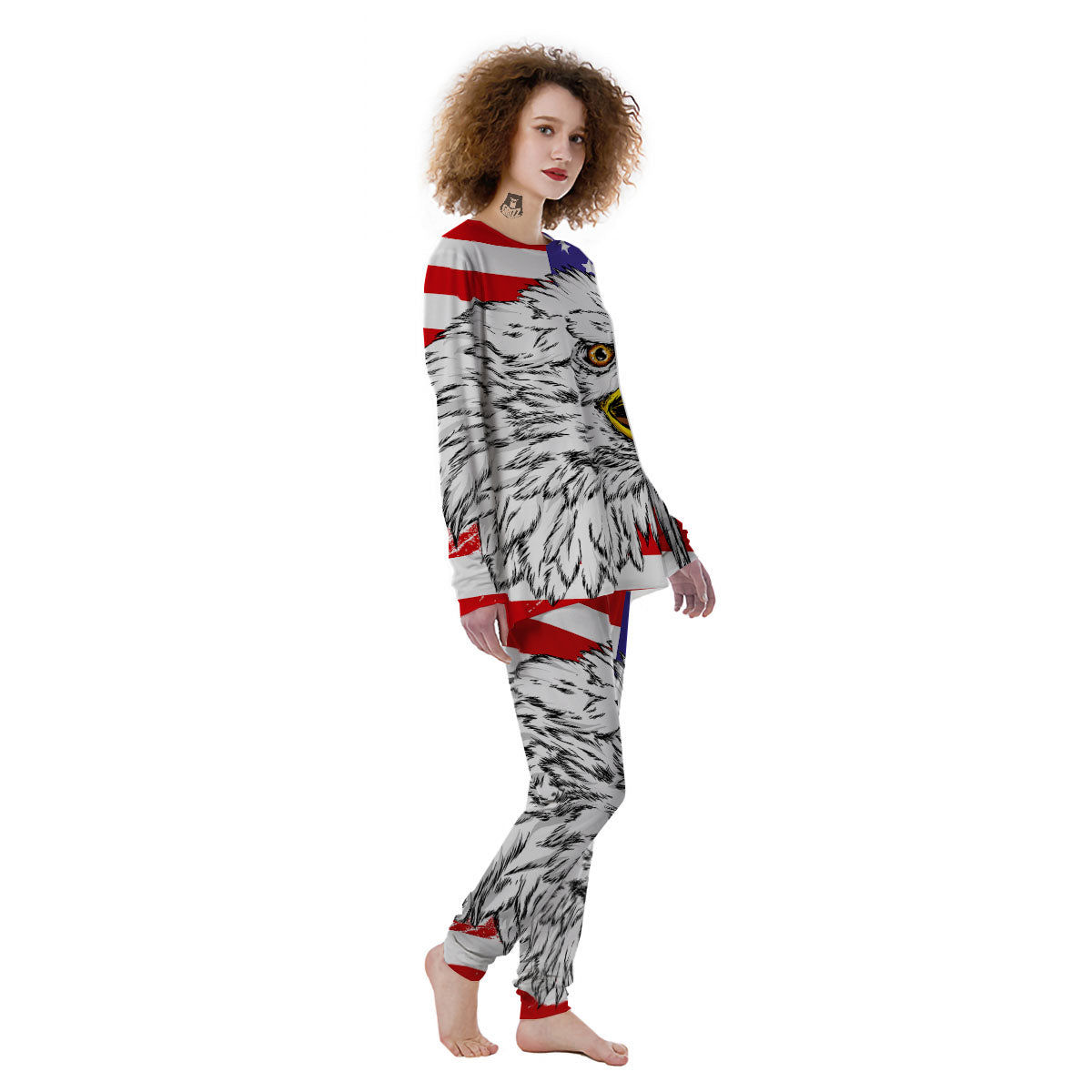American Flag Eagle Print Women's Pajamas-grizzshop